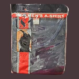 US‑1 Men’s A‑Shirt Tank Top XL Dark Navy Blue 100% Cotton Style 1001 Indonesia